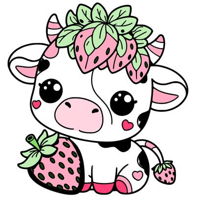 cute strawberry cow