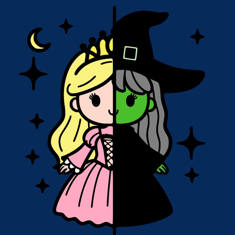 split princess and witch