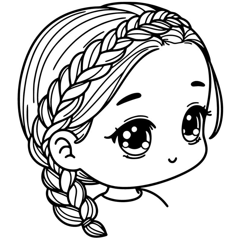 a baby girl with one french braid that’s a kpop singer