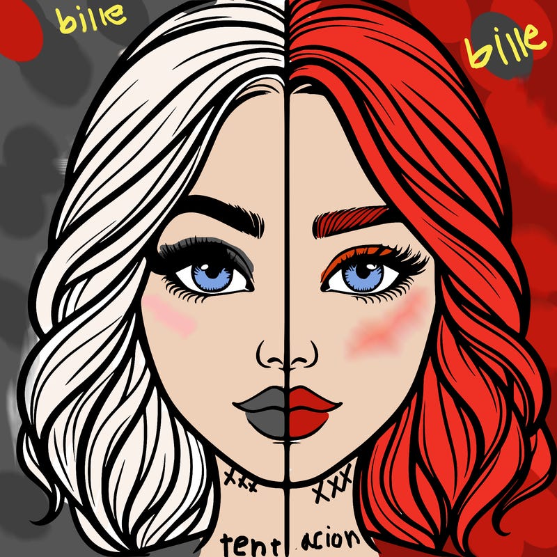 realistic girl split half