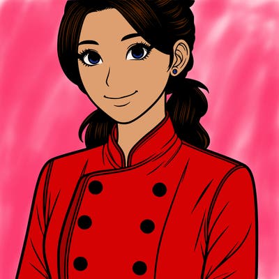 realistic asian woman cuisine chef