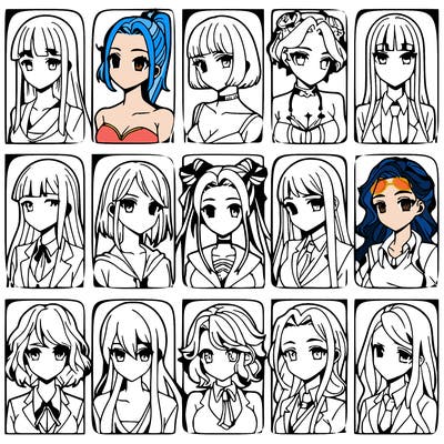 girls that look diffrent anime