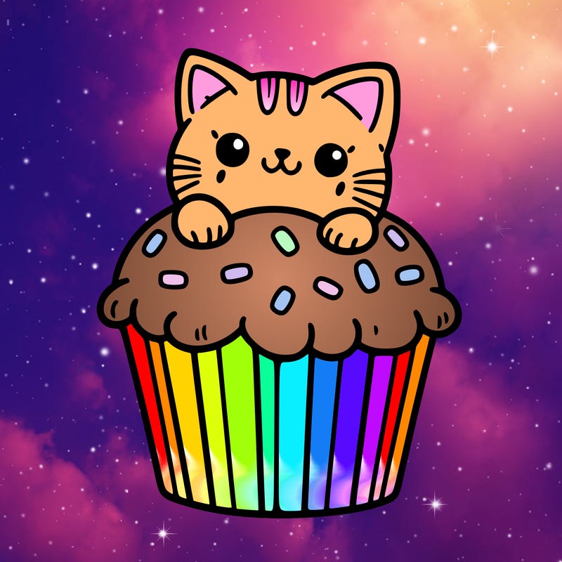 cat in a cupcake