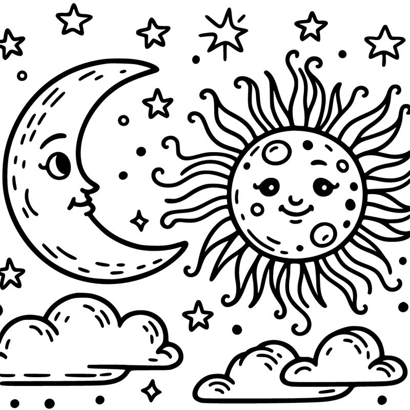 moon and sun