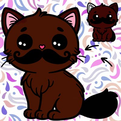 cute kitten with mustache