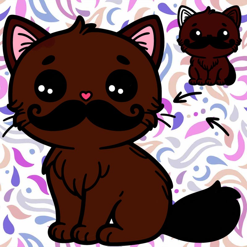 cute kitten with mustache