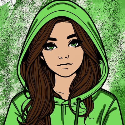 realistic girl with a hoodie