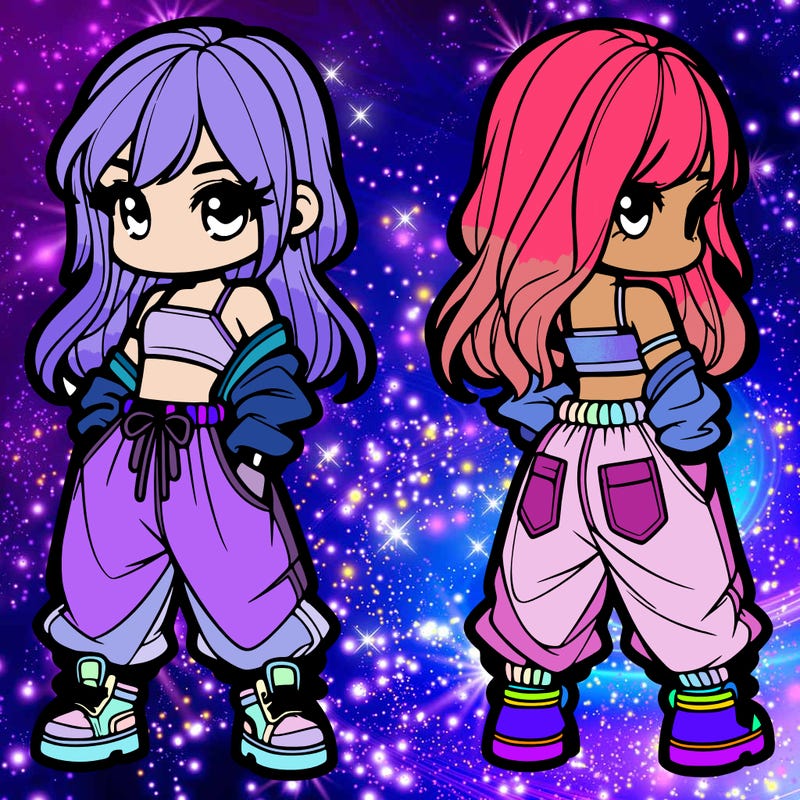 girl in crop top and baggy pants