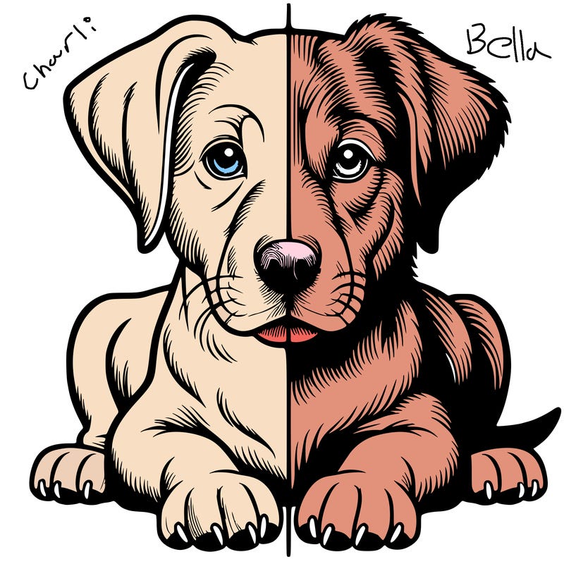 realistic dog split picture