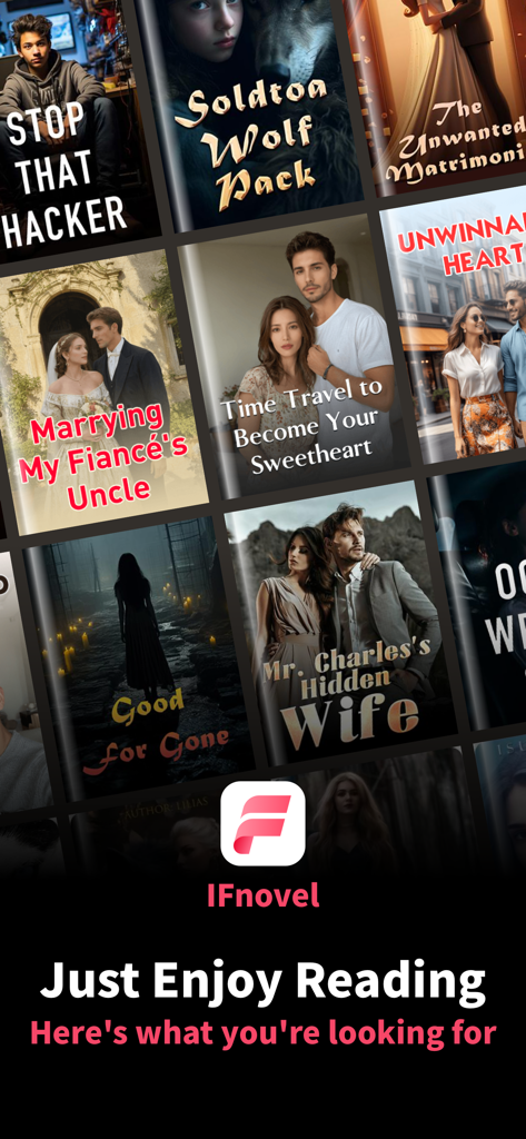 A selection of romance and fantasy book covers from the iFnovel mobile app