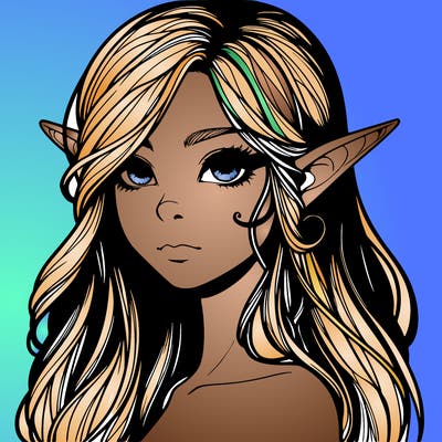 elf girl realistic dark fantasy