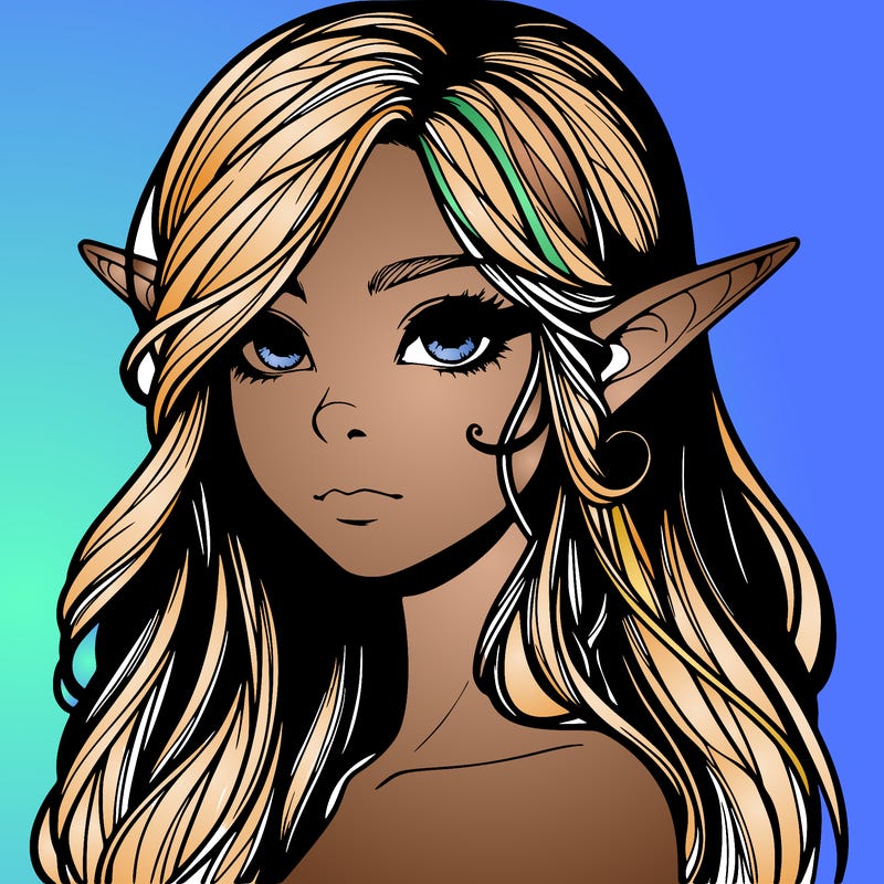 elf girl realistic dark fantasy