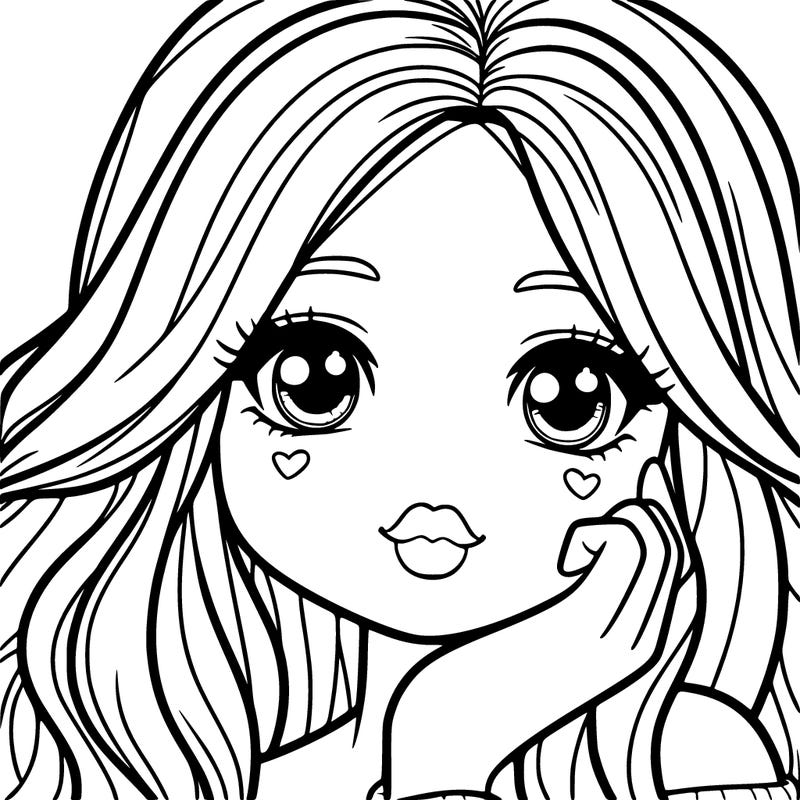 a cute teenage girl with lips