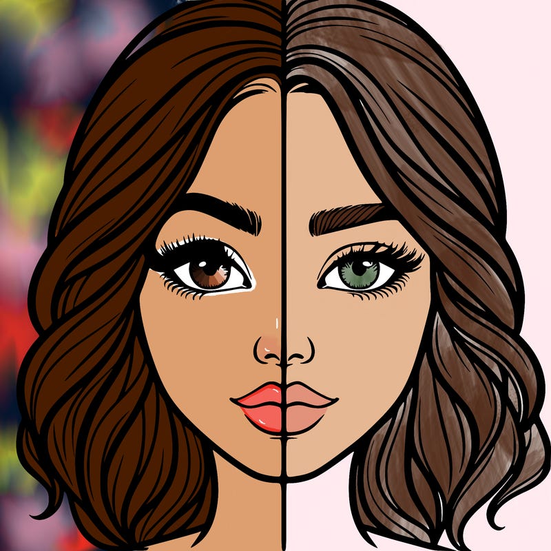 realistic girl split half