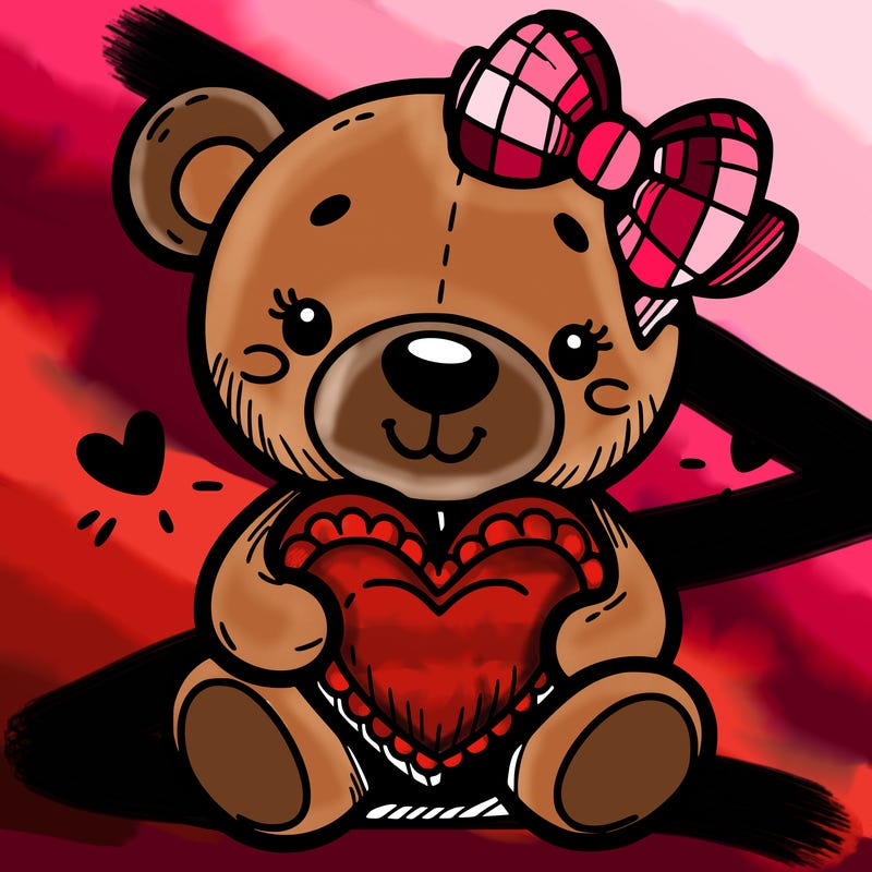 teddy bear hugging a heart