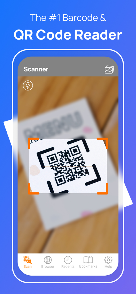 قارئ الباركود - Barcode reader - Mobile app interface scanning a QR code with a barcode reader