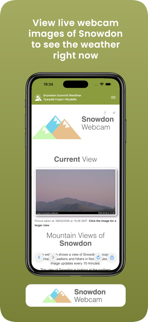 Snowdon Summit Weather - Live mountain webcam view on the Snowdon Summit Weather app