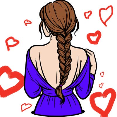 woman turning her back with a braid