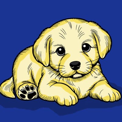 a cute realistic puppy