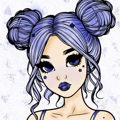 realistic girl with space buns