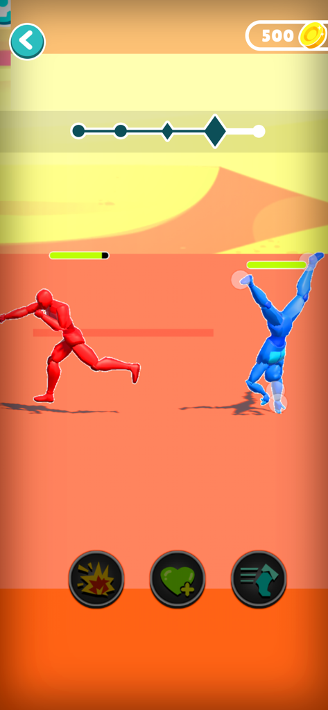 Draw Fight: Freestyle Action - Red and blue characters fighting in Draw Fight Freestyle Action