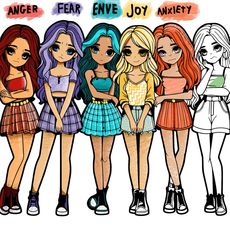 a group of girls realistic