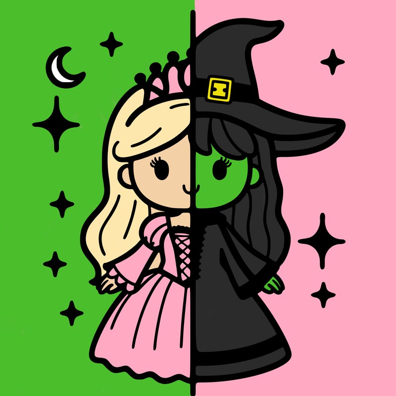 split princess and witch