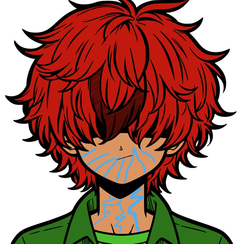 manga boy fluffy hair covering his eyes