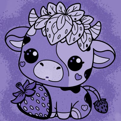 cute strawberry cow