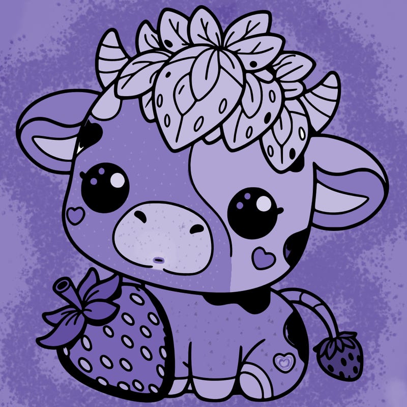 cute strawberry cow