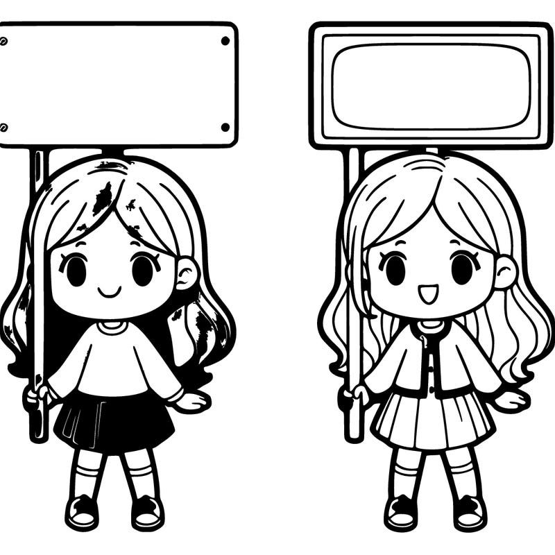 girl holding up sign