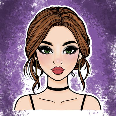 realistic girl with makeup on