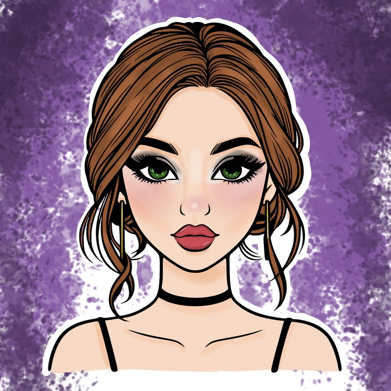 realistic girl with makeup on