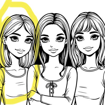 three realistic girls