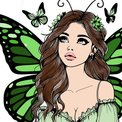 butterfly fairy realistic girl