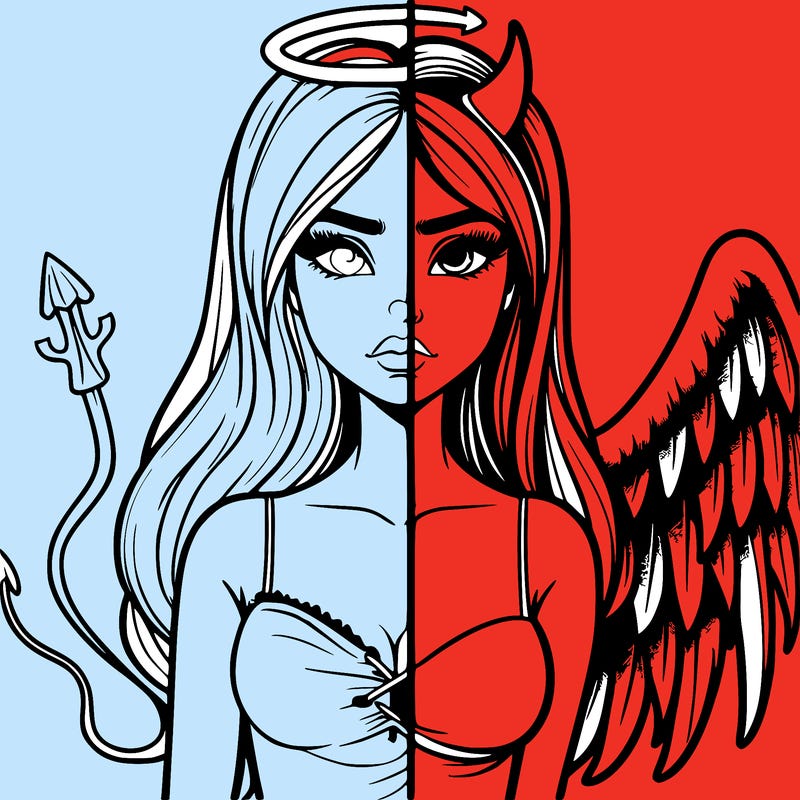 devil vs angel realistic girl