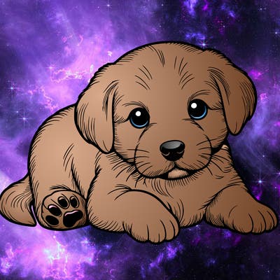 a cute realistic puppy