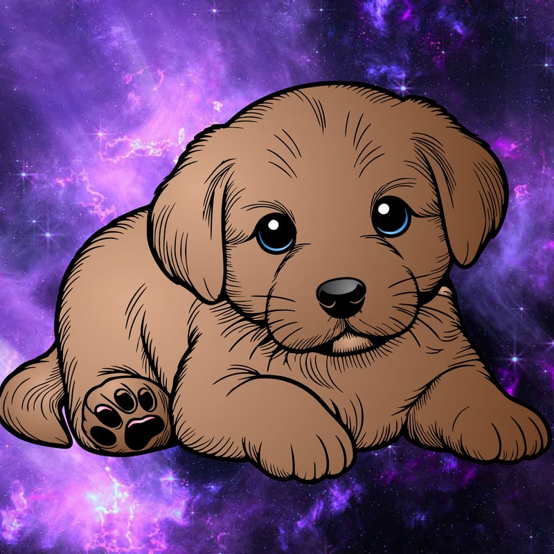 a cute realistic puppy