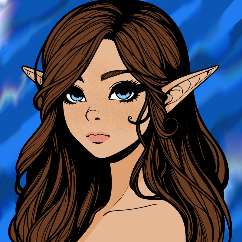 elf girl realistic dark fantasy