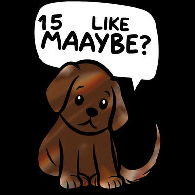 a puppy that says 5 like maybe