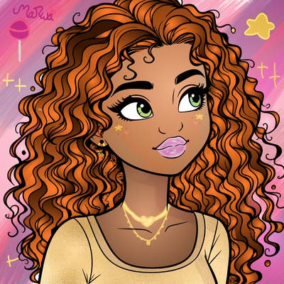 realistic girl with curly hair