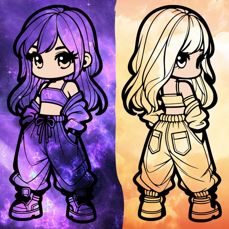 girl in crop top and baggy pants