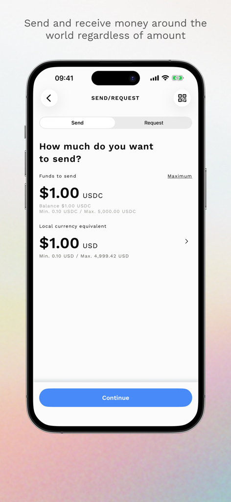 Airtm - Airtm mobile app interface for global money transfers using USDC