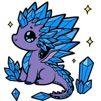 little cute crystal dragon