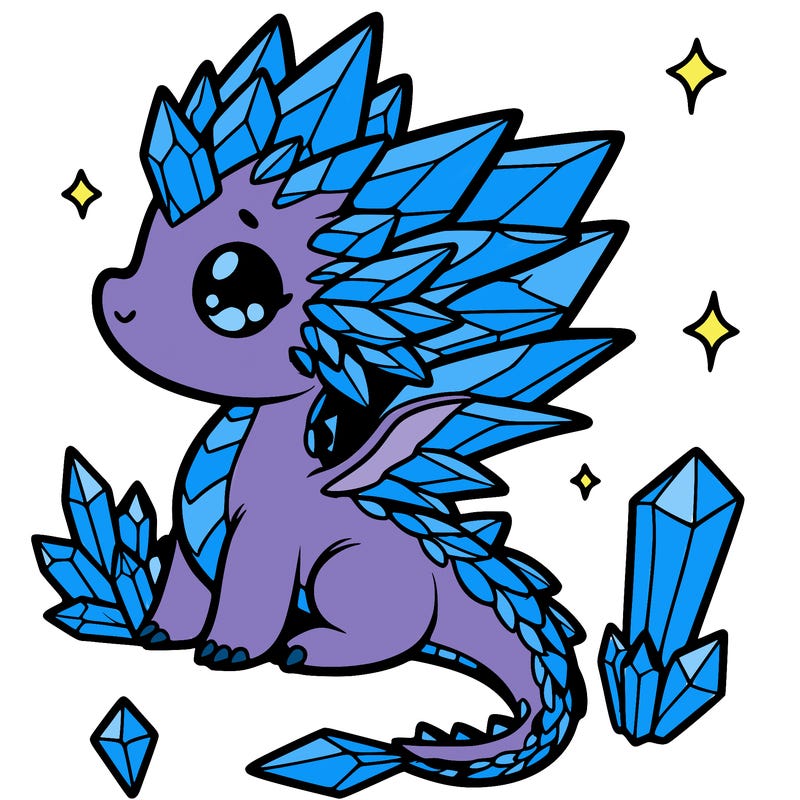 little cute crystal dragon