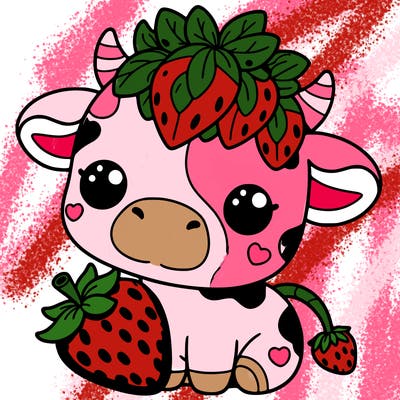 cute strawberry cow
