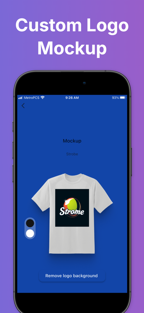 Logo Maker 3D - A white t-shirt mockup showing a custom logo design in the Logo Maker 3D app interface