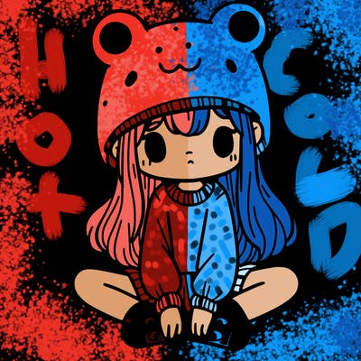 a girl wearing a frog hat and some frog socks