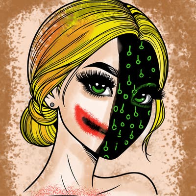 realistic girl with lashes