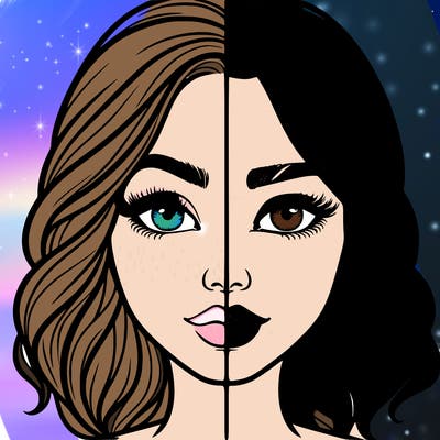 realistic girl split half